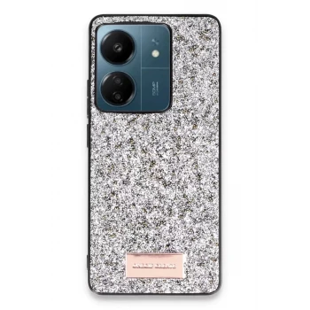 Onegif Xiaomi Redmi 13C Bright Simli Kapak - Gümüş