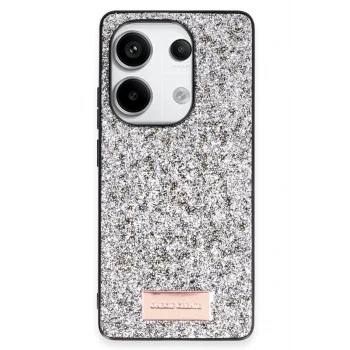 Onegif Xiaomi Redmi Note 13 Pro 4G Bright Simli Kapak - Gümüş