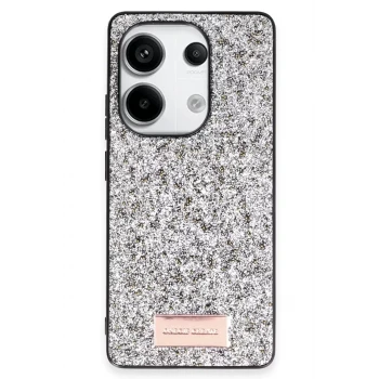 Onegif Xiaomi Redmi Note 13 Pro 4G Bright Simli Kapak - Gümüş