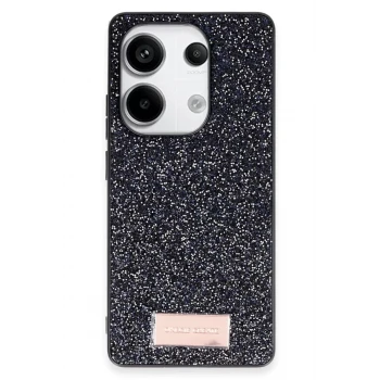 Onegif Xiaomi Redmi Note 13 Pro 4G Bright Simli Kapak - Siyah