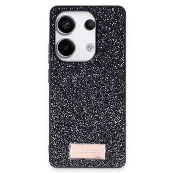 Onegif Xiaomi Redmi Note 13 Pro 4G Bright Simli Kapak - Siyah