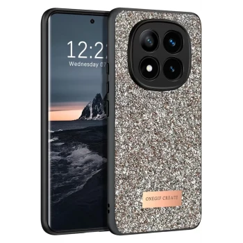 Onegif Xiaomi Redmi Note 14 Pro 4G Bright Simli Kapak - Gold