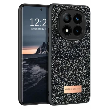 Onegif Xiaomi Redmi Note 14 Pro 4G Bright Simli Kapak - Siyah