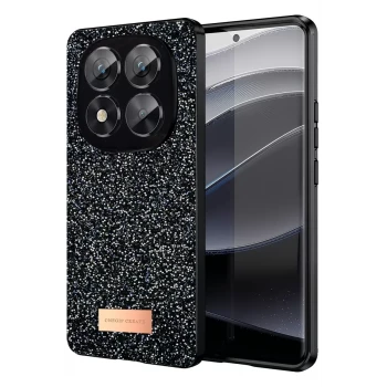 Onegif Xiaomi Redmi Note 14 Pro 5G Bright Simli Kapak - Siyah