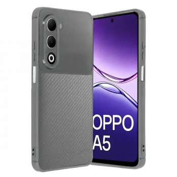 Oppo A5 4G Auto Focus Karbon Kapak - Gri
