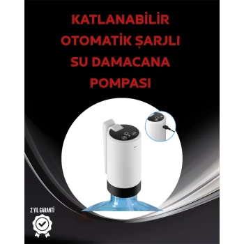 Otomatik Şarjlı Damacana Pompası Ev Ofis Kamp Kullanım