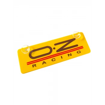 O.Z Racing Sarı Dekor Plaka Vantuzlu Cam Süsü 22x7.5cm