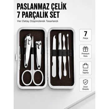 Paslanmaz Çelik Kişisel Bakım Seti – 7 Parça