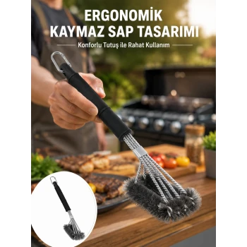 Paslanmaz Çelik Telli Mangal Temizlik Fırçası Yeni Nesil