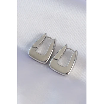 Pirinç Gümüş Renk Kalın Küpe