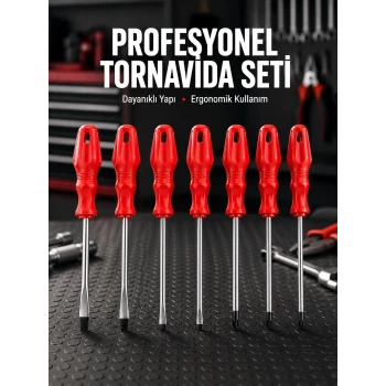 Profesyonel ve Günlük Kullanıma Uygun 7li Tornavida Seti