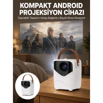 Projeksiyon Ev Sineması Bluetooth 4k HD Kaliteli Görüntü Kumandalı Yeni Nesil