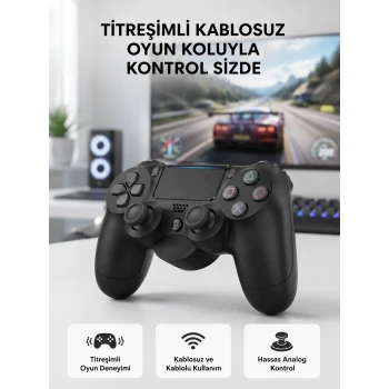 PS4 Kablosuz Oyun Kolu V2 – Bluetooth Bağlantılı, Titreşimli, PC ve Mobil Uyumlu