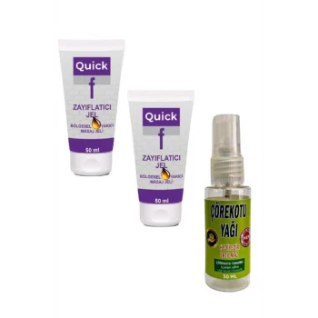 Quick Gel Masaj Bakım Kremi 50 mlx 2 ad+Çörek Otu Yağı 30 ml