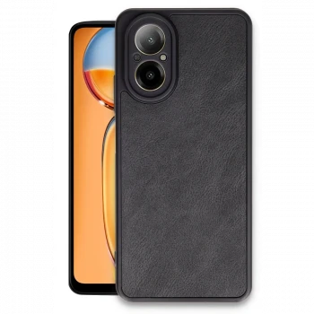 Realme 12 Lite Kılıf Aras Deri Kapak - Siyah