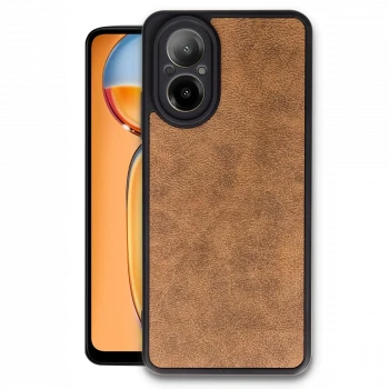 Realme 12 Lite Kılıf Aras Deri Kapak - Taba