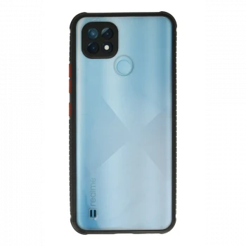 Realme C21 Kılıf Miami Şeffaf Silikon - Siyah