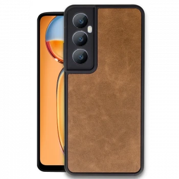 Realme C65 Kılıf Aras Deri Kapak - Taba