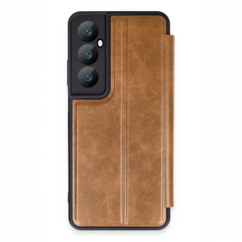 Realme C65 Kılıf Flip Cover - Taba