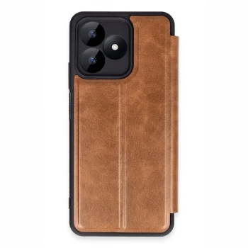 Realme Note 50 4G Kılıf Flip Cover - Taba