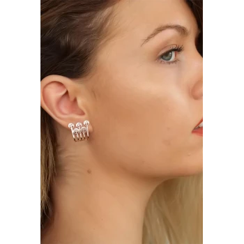 Rose Renk Ağaçlı Bayan Küpe