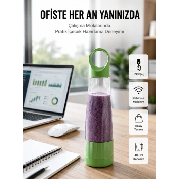 Sağlıklı İçecekler İçin Kompakt USB Şarjlı Blender