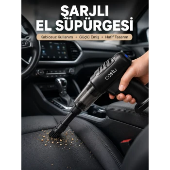 Şarjlı Araç İçi El Süpürgesi ve Hava Pompası