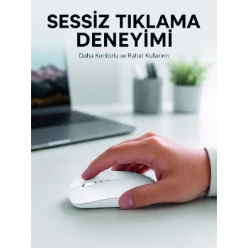 Şarjlı Wireless Mouse Bluetooth Çift Modlu Sessiz Yüksek Hassasiyetli Fare
