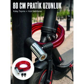 Şeffaf PVC Kaplamalı Anahtarlı Bisiklet Kilidi ile Güvenli Park Deneyimi