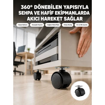 Sehpa ve Ekipmanlar İçin 4 cm Kilitsiz Ayak Tekli