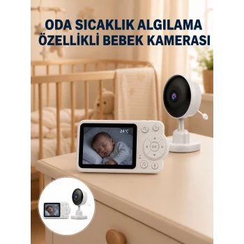 Sıcaklık Sensörlü Güvenli Bebek Kamerası İki Yönlü Ses Yeni Nesil