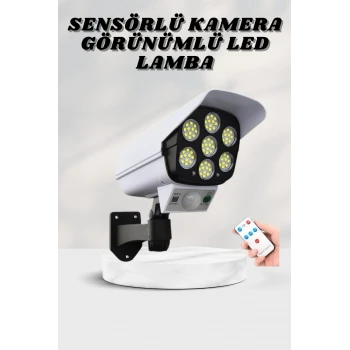 Solar Lamba Kamera Görünümlü Duvar Lambası Dönebilen Bahçe Aydınlatması