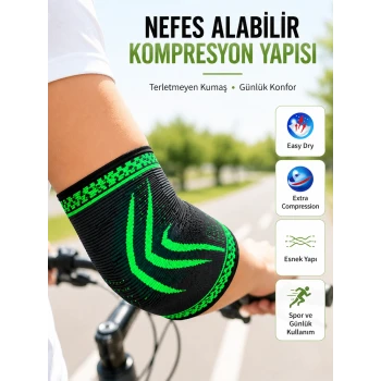 Spor Dirsekliği Dirsek Koruyucu Kompresyonlu Nefes Alabilir Esnek Destek Bandajı