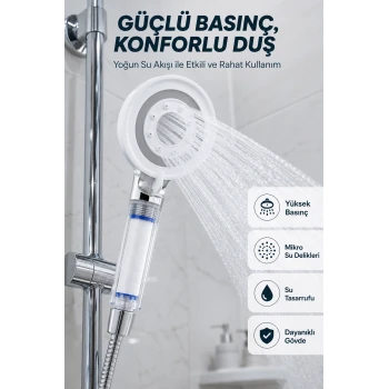 Su Tasarruflu Filtreli Duş Başlığı Yüksek Basınçlı Modern Duş Başlığı