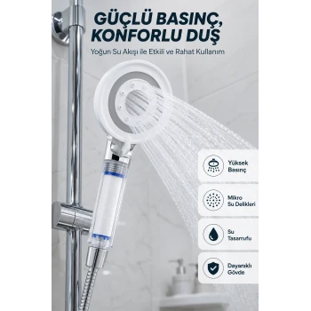 Su Tasarruflu Filtreli Duş Başlığı Yüksek Basınçlı Modern Duş Başlığı