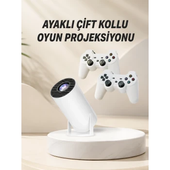Taşınabilir Android Projeksiyon Ayaklı Çift Kollu 4K Çözünürlüklü Sinema Projeksiyonu