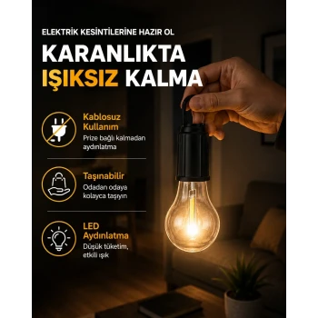 Taşınabilir Sıcak Işık Yayan Kamp Lambası