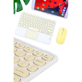 Touchpad Tüm Cihazlara Uyumlu Bluetooth Klavye Touchpad Slim Kablosuz Wifi Q Klavye