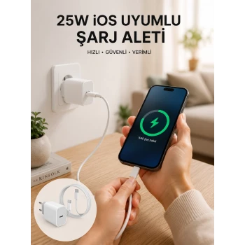 Type-C Hızlı Şarj Özellikli Cihazı USB-C Kablo Dahil
