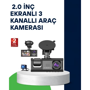 Üç Kameralı Araç Kamerası Full HD Gece Görüş G-Sensör