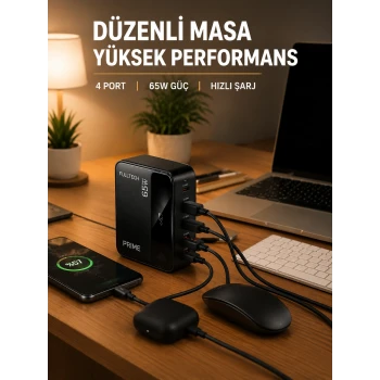 USB-A ve USB-C Girişli Çoklu Şarj Cihazı
