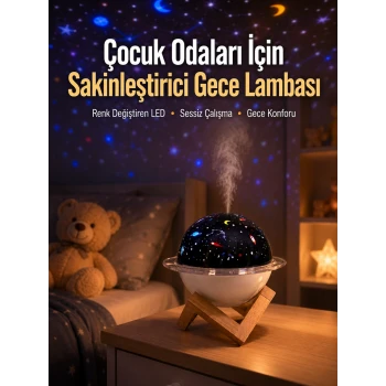 USB ile çalışan projektörlü aromaterapi nemlendirici masaüstü kullanım için uygun