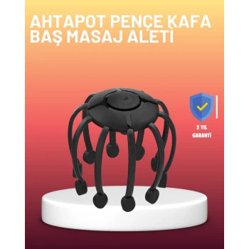 USB Şarjlı Kafa Masaj Aleti 3 Modlu 8 Başlıklı Stres Giderici