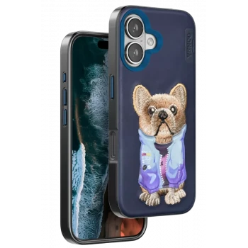 Venco Apple iPhone 16 Cute Desenli Kapak - Lacivert