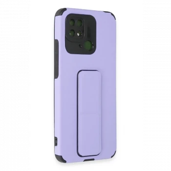 Xiaomi Redmi 10C Kılıf Mega Standlı Silikon - Lila