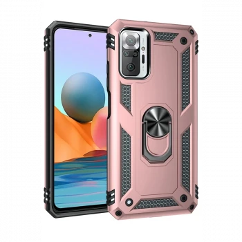 Xiaomi Redmi Note 10 Pro Kılıf Sofya Yüzüklü Silikon Kapak - Rose