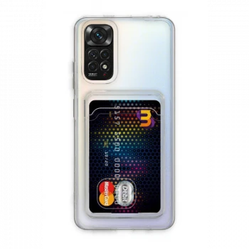 Xiaomi Redmi Note 11 Kılıf Kart Şeffaf Silikon - Şeffaf