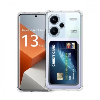 Xiaomi Redmi Note 13 Pro Plus Kılıf Kart Şeffaf Silikon - Şeffaf
