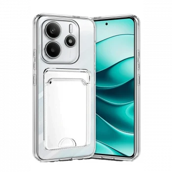 Xiaomi Redmi Note 14 4G Kılıf Kart Şeffaf Silikon - Şeffaf
