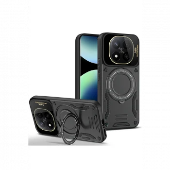 Xiaomi Redmi Note 14 Pro Plus Kılıf Joy Lens Standlı Kapak - Siyah